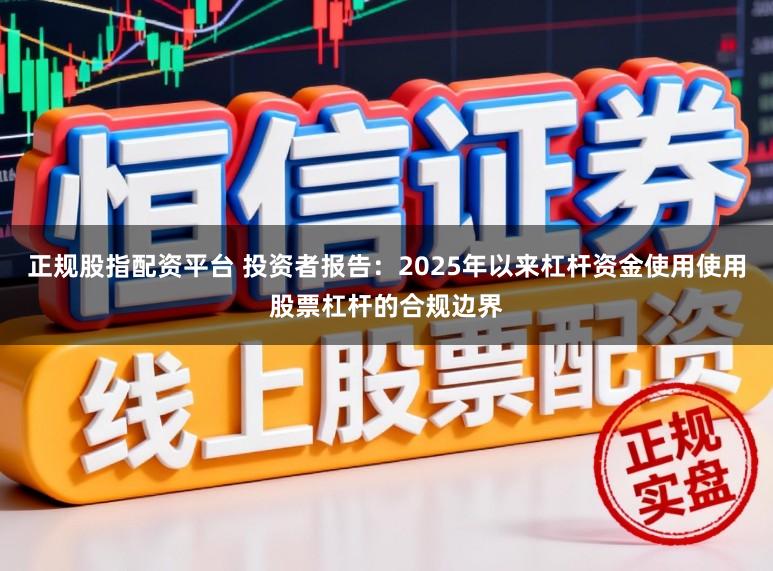 正规股指配资平台 投资者报告：2025年以来杠杆资金使用使用股票杠杆的合规边界